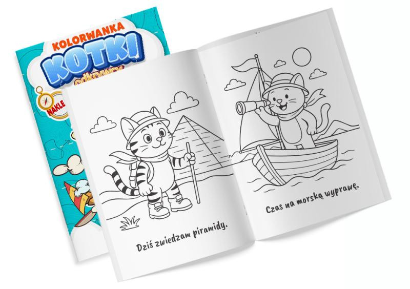 Kolorowanka Odkrywcy Kotki z naklejkami Martel